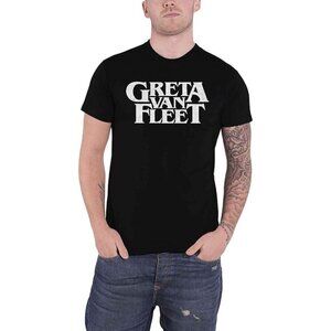 Greta Van Fleet Logo Men's Black T-Shirt Size 2X (XXL) Pre-Owned